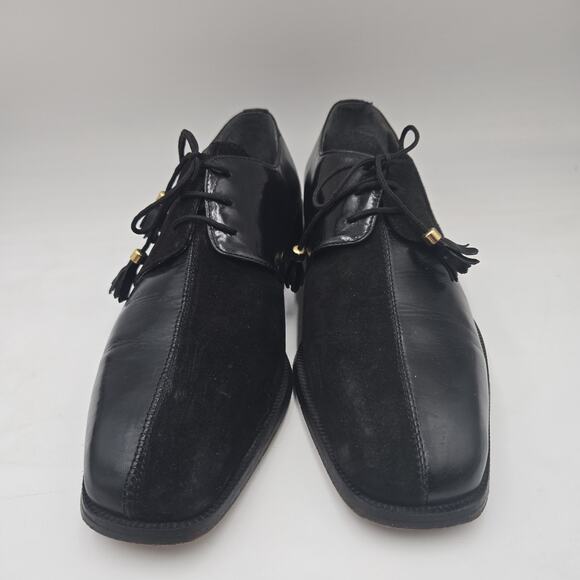 Marco Vicci Men’s Dress Shoes Size 10.5 Black Suede And Leather Tassel Oxfords